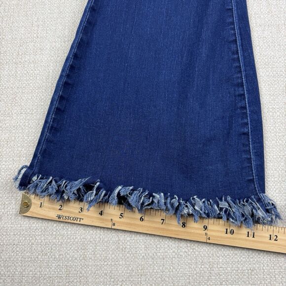 JC JQ  Bell Bottom Blue Jeans Women's Small High Rise Super Stretchy Distressed - Picture 16 of 16